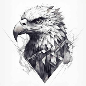 battle-eagle – tattoo design ideas free ai generated – realism-illusion-of-depth – for-temple – Gallery: eagles-inkby-ai
