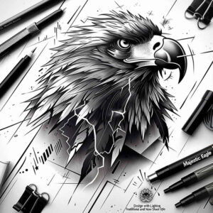 battle-eagle – tattoo design ideas free ai generated – surrealism-symbolic – for-forearm – Gallery: eagles-inkby-ai