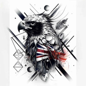 crowned-eagle – tattoo design ideas free ai generated – realism-skin-illusion – for-elbow – Gallery: eagles-inkby-ai