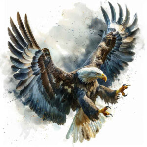 eagle-against-sky – tattoo design ideas free ai generated – surrealism-fantastical-elements – for-upper-back – Gallery: eagles-inkby-ai