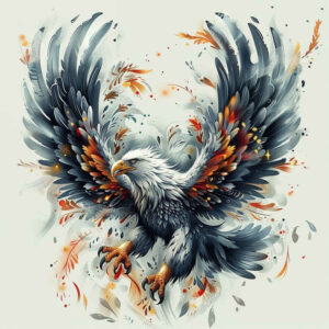 eagle-and-freedom – tattoo design ideas free ai generated – surrealism-blurred-edges – for-lower-thigh – Gallery: eagles-inkby-ai