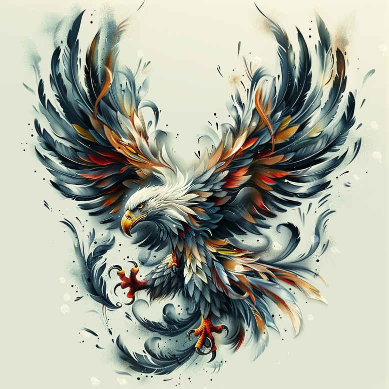 eagle-and-light – tattoo design ideas free ai generated – realism-minimal-grain – for-shoulder-blade – Gallery: eagles-inkby-ai