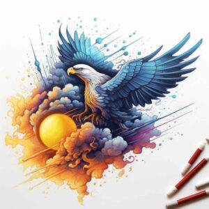 eagle-in-flight – tattoo design ideas free ai generated – realism-detail-accuracy – for-upper-shoulder – Gallery: eagles-inkby-ai