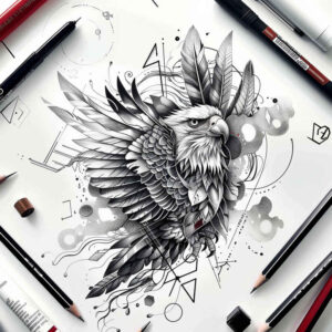 eagle – tattoo design ideas free ai generated – surrealism-unconscious-imagery – for-shoulder – Gallery: eagles-inkby-ai