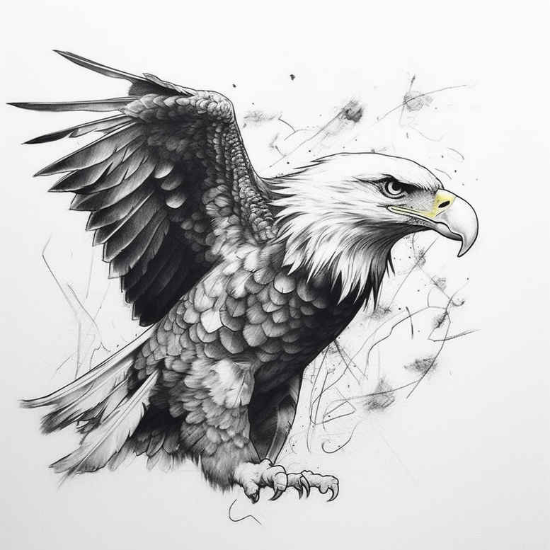 eagle – tattoo design ideas free ai generated – surrealism-unreal – for-nape – Gallery: eagles-inkby-ai