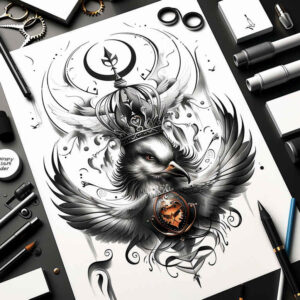 eagle-power-symbol – tattoo design ideas free ai generated – neotraditional-balanced-color – for-lower-arm – Gallery: eagles-inkby-ai