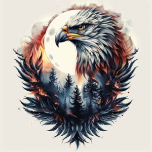 eagle-power-symbol – tattoo design ideas free ai generated – neotraditional-layered-inks – for-side – Gallery: eagles-inkby-ai