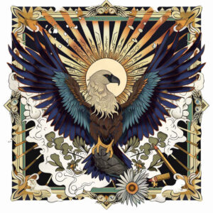 eagle-tattoo-design – tattoo design ideas free ai generated – surrealism-chromatic-aberration – for-collarbone – Gallery: eagles-inkby-ai