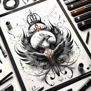 eagle-tattoo – tattoo design ideas free ai generated – realism-reflection-effect – for-outer-arm – Gallery: eagles-inkby-ai
