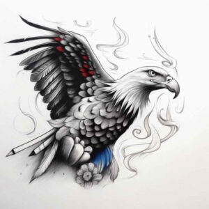 eagle-tattoo – tattoo design ideas free ai generated – realism-reflective-light – for-scapula – Gallery: eagles-inkby-ai