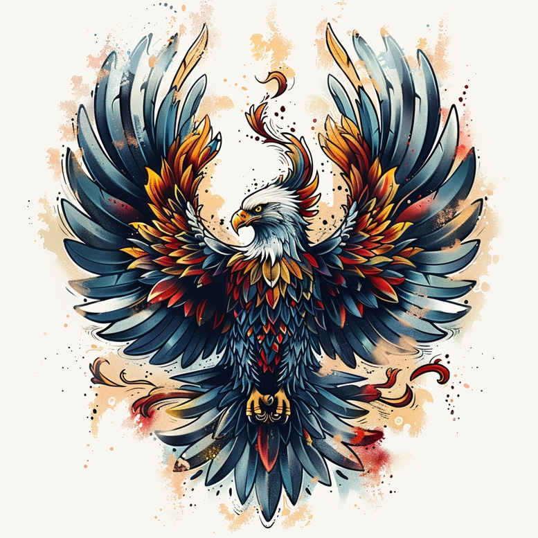 eagle-with-claws – tattoo design ideas free ai generated – neotraditional-defined-outlines – for-lower-back – Gallery: eagles-inkby-ai