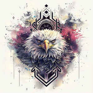 eagle-with-crown – tattoo design ideas free ai generated – surrealism-dreamlike – for-fingers – Gallery: eagles-inkby-ai