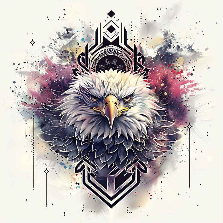 eagle-with-crown – tattoo design ideas free ai generated – surrealism-dreamlike – for-fingers – Gallery: eagles-inkby-ai