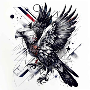 eagle-with-grace – tattoo design ideas free ai generated – realism-lifelike – for-arm – Gallery: eagles-inkby-ai