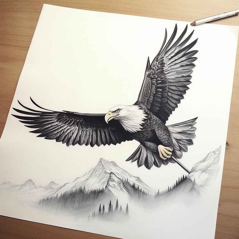 eagle-with-lightning – tattoo design ideas free ai generated – realism-high-definition – for-stomach – Gallery: eagles-inkby-ai