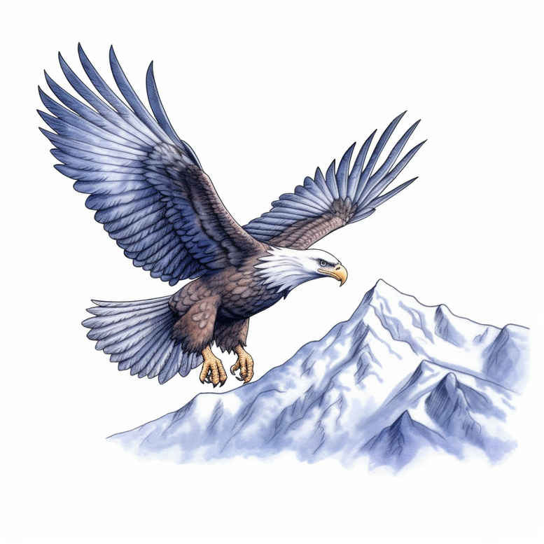 eagle-with-lines – tattoo design ideas free ai generated – surrealism-fragmentation – for-outer-arm – Gallery: eagles-inkby-ai