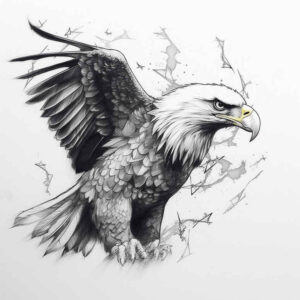 eagle-with-open-beak – tattoo design ideas free ai generated – neotraditional-layered-fill – for-palm – Gallery: eagles-inkby-ai