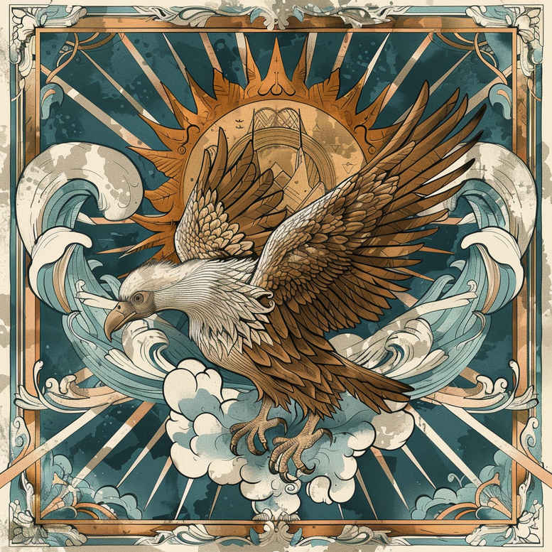 eagle-with-open-beak – tattoo design ideas free ai generated – surrealism-surreal-lighting – for-thigh – Gallery: eagles-inkby-ai
