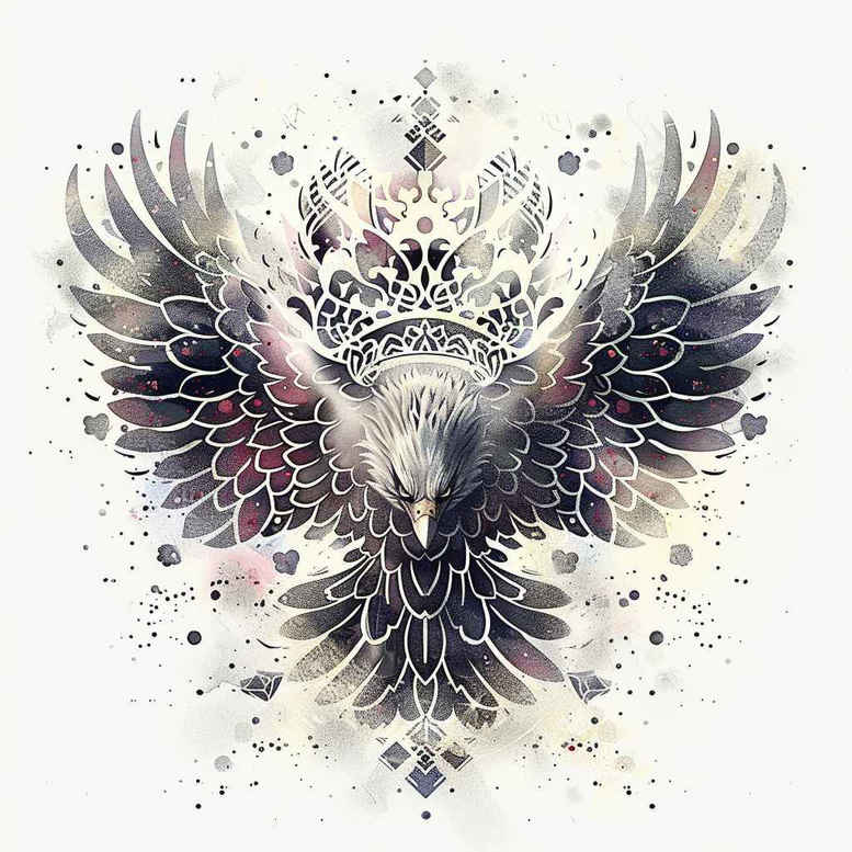 eagle-with-plume – tattoo design ideas free ai generated – realism-optical-depth – for-sternum – Gallery: eagles-inkby-ai