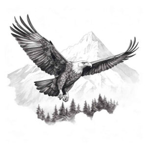 eagle-with-plume – tattoo design ideas free ai generated – realism-photo-accuracy – for-palm – Gallery: eagles-inkby-ai