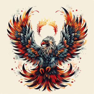 eagle-with-shadow – tattoo design ideas free ai generated – neotraditional-accent-shading – for-lower-chest – Gallery: eagles-inkby-ai