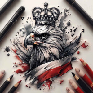 eagle-with-shadow – tattoo design ideas free ai generated – realism-illusion-of-depth – for-biceps – Gallery: eagles-inkby-ai