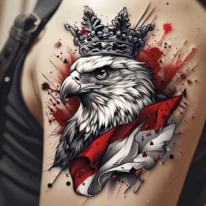 eagle-with-shield – tattoo design ideas free ai generated – realism-illustrative-style – for-shin – Gallery: eagles-inkby-ai