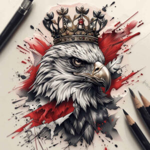eagle-with-shield – tattoo design ideas free ai generated – realism-photo-like-tattoo – for-abdomen – Gallery: eagles-inkby-ai