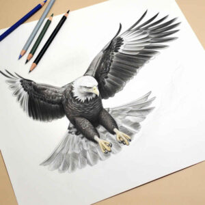eagle-with-spread-wings – tattoo design ideas free ai generated – neotraditional-artful-color – for-spine – Gallery: eagles-inkby-ai