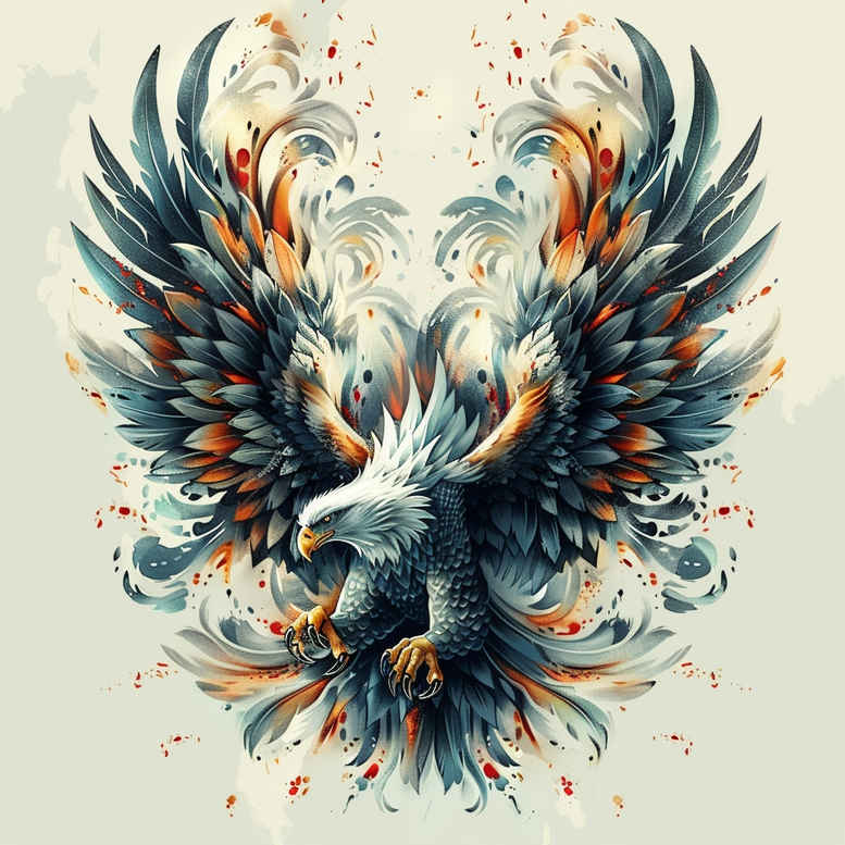eagle-with-tail – tattoo design ideas free ai generated – neotraditional-classic-motifs – for-forearm – Gallery: eagles-inkby-ai