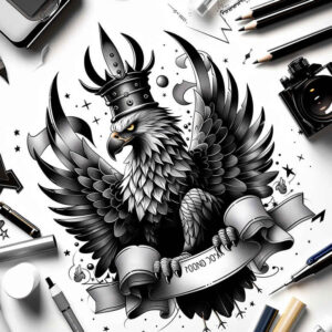 eagles – tattoo design ideas free ai generated – realism-light-reflections – for-elbow – Gallery: eagles-inkby-ai