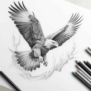 freedom-eagle-symbol – tattoo design ideas free ai generated – realism-micro-realism – for-upper-arm – Gallery: eagles-inkby-ai