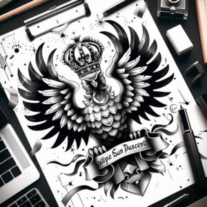 heraldic-eagle – tattoo design ideas free ai generated – realism-precise-anatomy – for-wrist-side – Gallery: eagles-inkby-ai