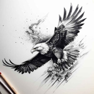 majestic-eagle-for-men – tattoo design ideas free ai generated – neotraditional-clean-lines – for-knee – Gallery: eagles-inkby-ai