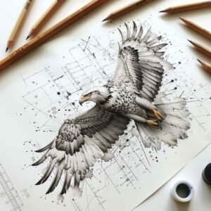 mystical-eagle – tattoo design ideas free ai generated – neotraditional-detailed-textures – for-toe – Gallery: eagles-inkby-ai