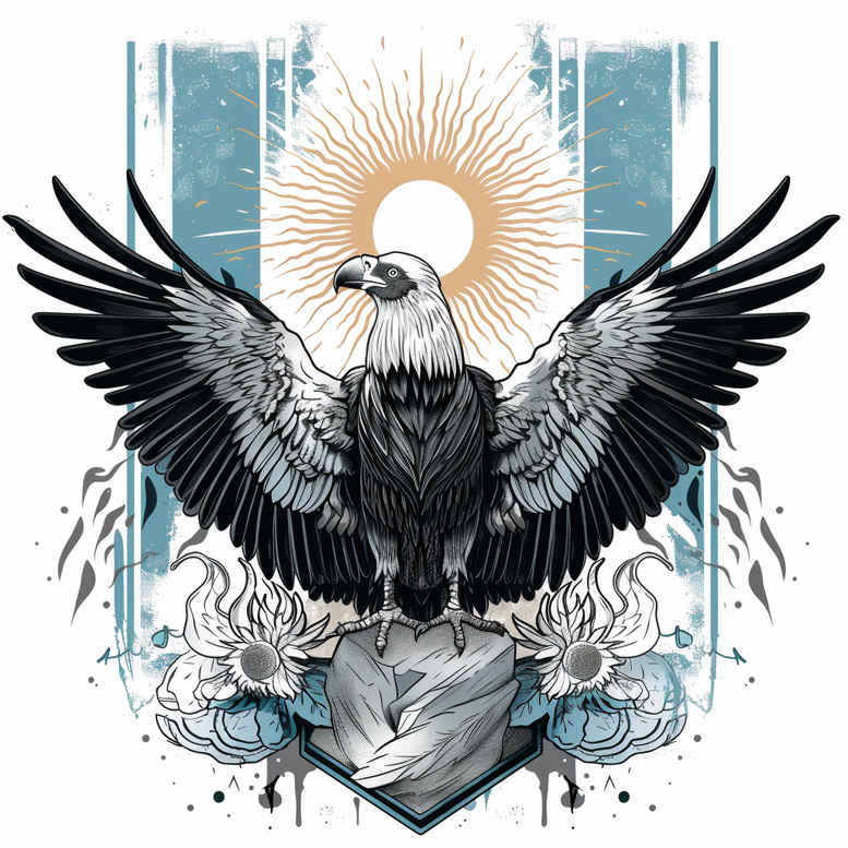 mystical-eagle – tattoo design ideas free ai generated – neotraditional-layered-fill – for-ribs – Gallery: eagles-inkby-ai