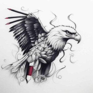 mystical-eagle – tattoo design ideas free ai generated – realism-reflection-effect – for-back-shoulder – Gallery: eagles-inkby-ai