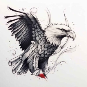 patriotic-eagle – tattoo design ideas free ai generated – surrealism-mystical – for-calf – Gallery: eagles-inkby-ai