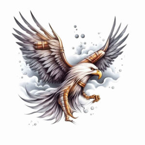 patriotic-eagle-tattoo – tattoo design ideas free ai generated – neotraditional-refined-detail – for-lower-leg – Gallery: eagles-inkby-ai