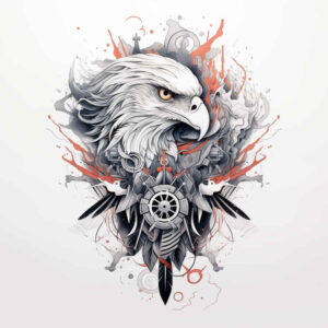 powerful-eagle – tattoo design ideas free ai generated – neotraditional-modern-classic – for-foot – Gallery: eagles-inkby-ai