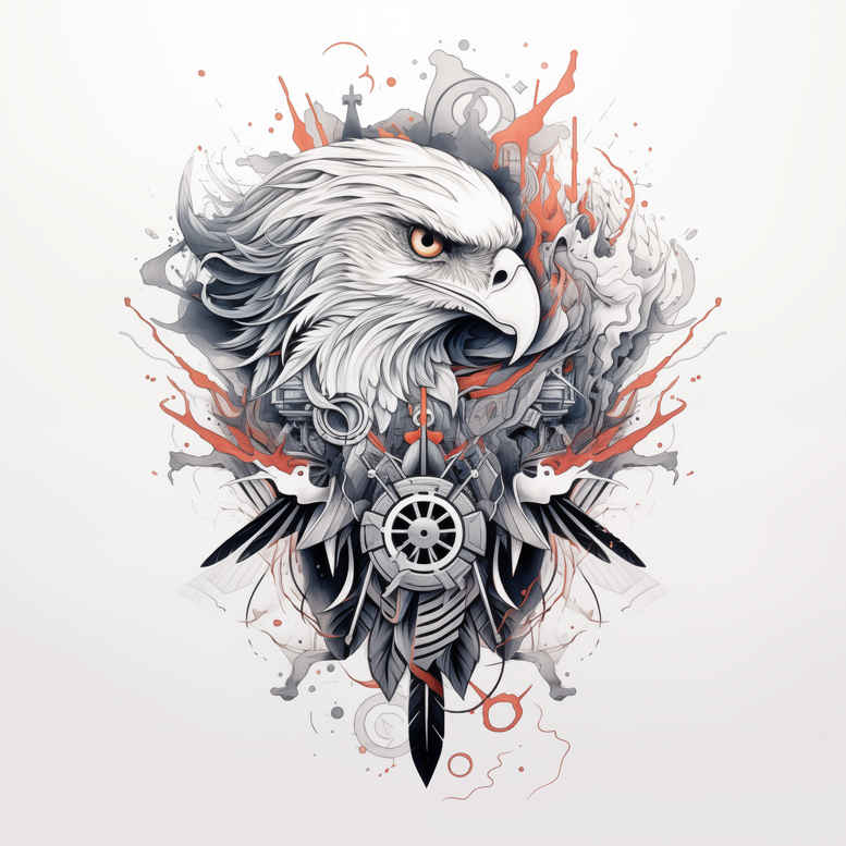 powerful-eagle – tattoo design ideas free ai generated – neotraditional-modern-classic – for-foot – Gallery: eagles-inkby-ai
