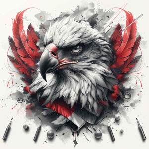 powerful-eagle – tattoo design ideas free ai generated – neotraditional-sharp-contrast – for-shoulder-blade – Gallery: eagles-inkby-ai