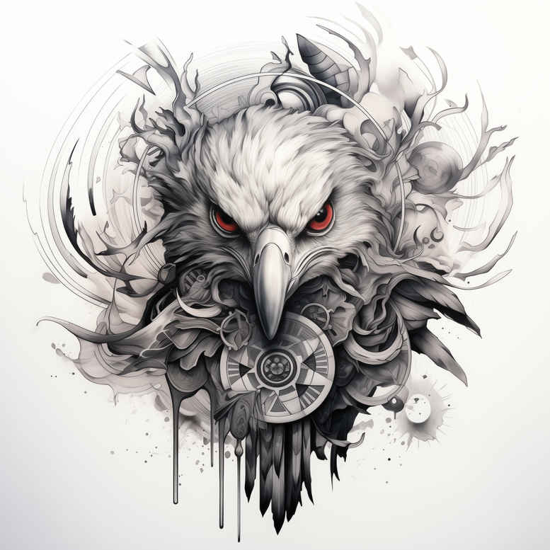 powerful-eagle – tattoo design ideas free ai generated – realism-skin-texture – for-back-shoulder – Gallery: eagles-inkby-ai