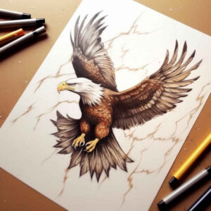 royal-eagle – tattoo design ideas free ai generated – neotraditional-artistic-flair – for-knee – Gallery: eagles-inkby-ai