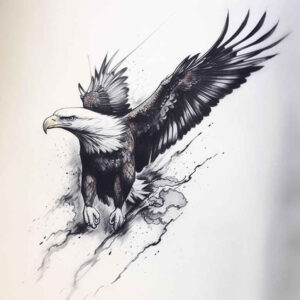 eagles tattoo design ideas Surrealism symbolic motifs detailed feathers shows resilience