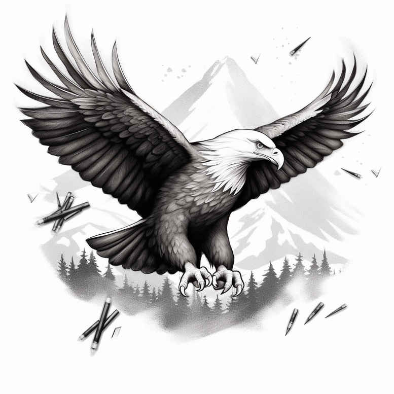 eagles tattoo design ideas expressive color detailed plumage for upper back