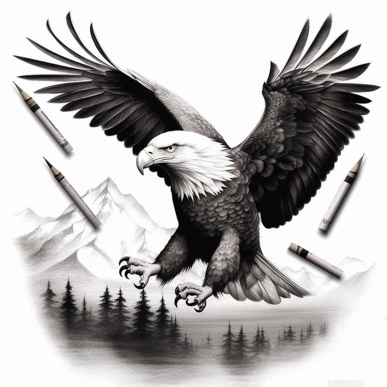eagles tattoo design ideas textured shading detailed shading for inner arm