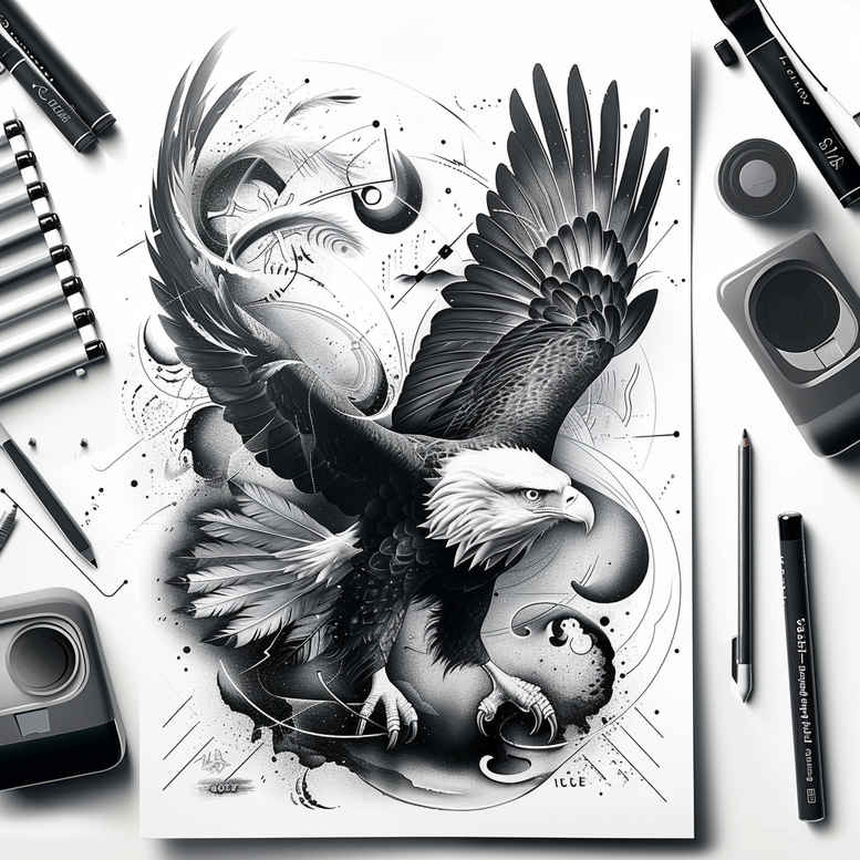 eagles tattoo design ideas Realism organic structure detailed wings for upper shoulder