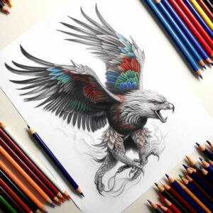 eagles tattoo design ideas CGI-rendered dynamic pose represents courage