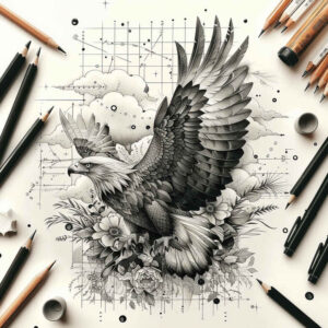 eagles tattoo design ideas Realism studio quality elegant curves for wrist